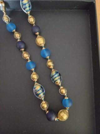 Collar Murano Azul y Dorado