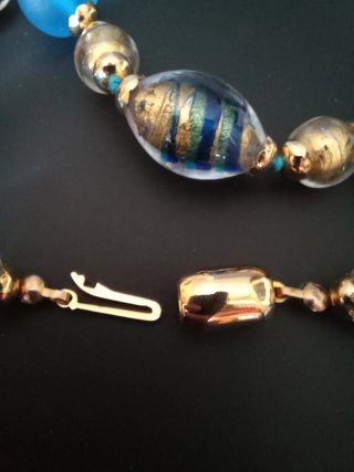 Collar Murano Azul y Dorado