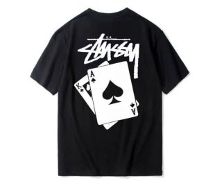 Camiseta Stussy Negra Cartas