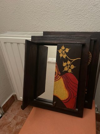 Cuadros Buda Madera Dorado con espejo