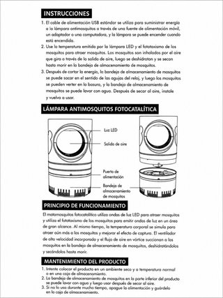Lámpara mata mosquitos Photocatalysis