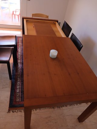 Mesa extensible madera caoba