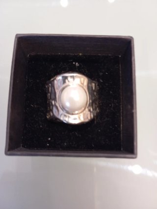 Anillo Plata Perla Imitación Tous