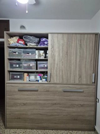 Armario Cama Individual Madera y Metal
