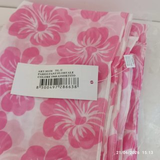 Pareo goldenpoint fantasia fiori rosa