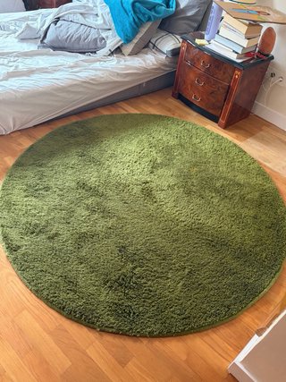 Alfombra redonda verde