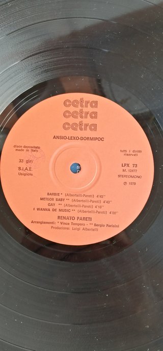 Vinile 33 Giri Renato Pareti - Ansio.lexo.dormipoc
