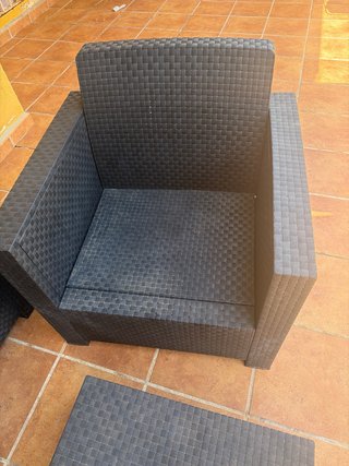 Conjunto Muebles Jardín Ratán Negro