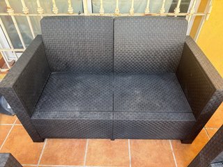 Conjunto Muebles Jardín Ratán Negro