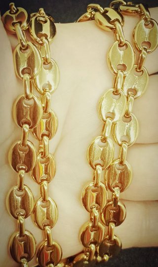 Cadena laminada en oro 18k
