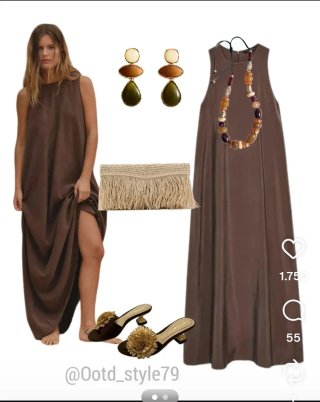 Vestido fluido largo Zara