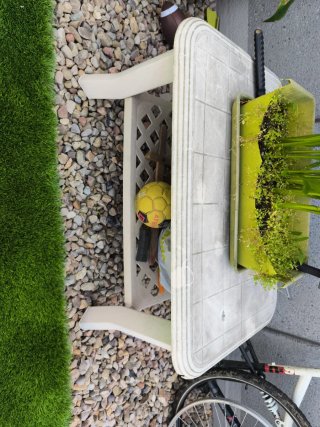 Conjunto terraza plástico blanco
