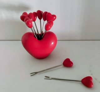 Tenedores Corazón Rojo Set