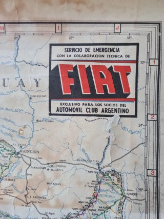 Carta Stradale Argentina Fiat Anni '50