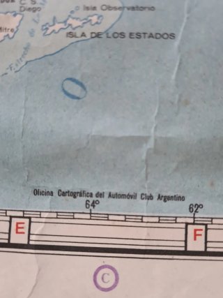 Carta Stradale Argentina Fiat Anni '50