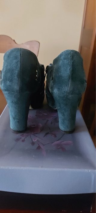 Sandalias To Be Piel Talla 37 Azul Petróleo