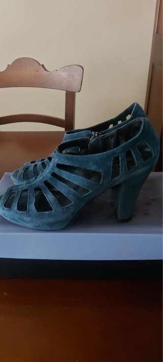Sandalias To Be Piel Talla 37 Azul Petróleo