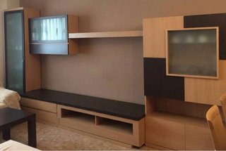 Mueble de comedor completo madera y negro
