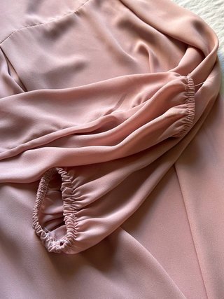 Blusa donna rosa con scollatura e nodo taglia M