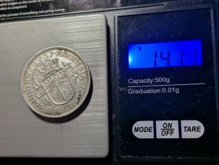 Rhodesia 1/2 Corona 1937 Plata