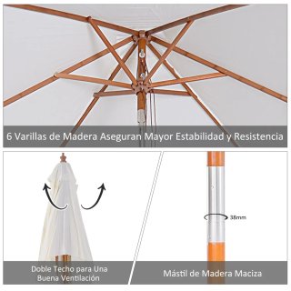 Parasol Rectangular Terraza 200x150