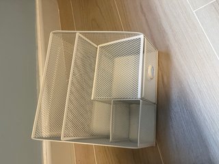 Organizador de escritorio metálico blanco