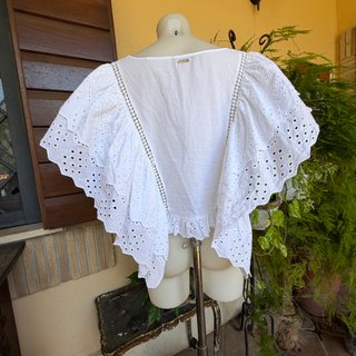 Guess Top Corto Bianco Ricamato