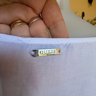 Guess Top Corto Bianco Ricamato