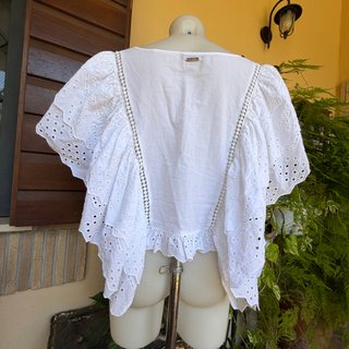 Guess Top Corto Bianco Ricamato