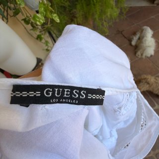 Guess Top Corto Bianco Ricamato