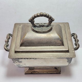 Urna Contenitore Vintage Metallo Argentato XX Sec.