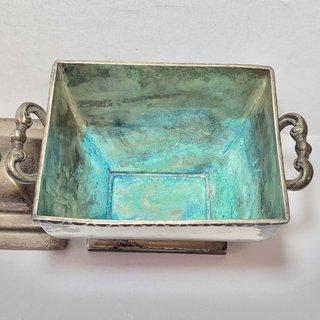 Urna Contenitore Vintage Metallo Argentato XX Sec.