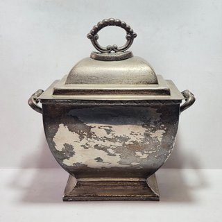 Urna Contenitore Vintage Metallo Argentato XX Sec.