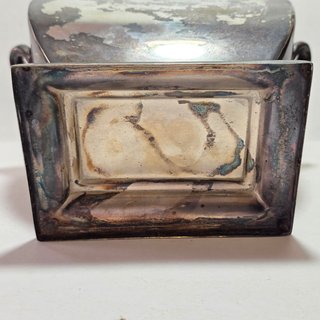 Urna Contenitore Vintage Metallo Argentato XX Sec.