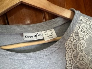 Sudadera Dress In Gris Encaje