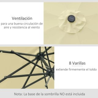 Sombrilla Terraza Exterior Beige Ø265cm