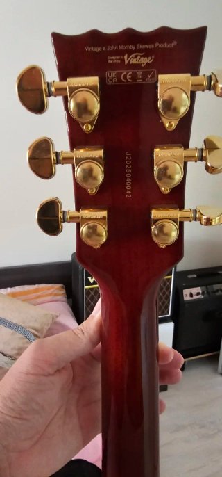 Vintage V100 30th Anniversary Greenburst Guitarra