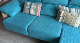 Ocasión Sofá chaise longue 2.80m turquesa