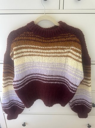 Jersey Zara rayas marrón y lila