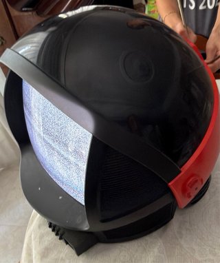 Televisor Retro Philips Casco Negro/Rojo