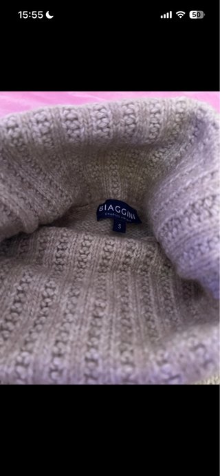 Jersey de cuello alto beige