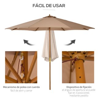 Sombrilla Terraza Exterior Ø300 cm Venti