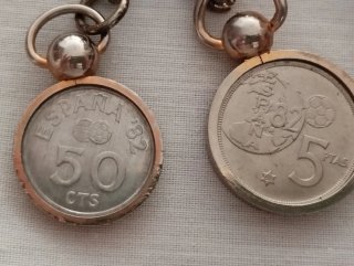 Llavero monedas pesetas Mundial 82