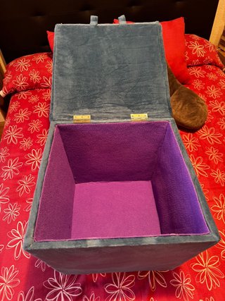 Puff asiento baúl azul