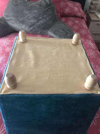 Puff asiento baúl azul