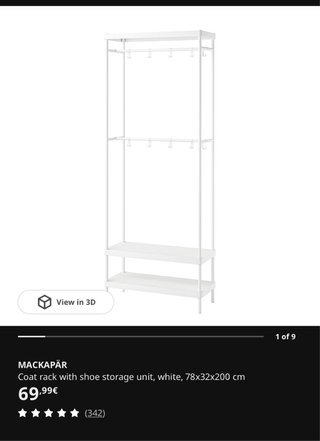 Perchero MACKAPÄR IKEA blanco