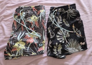 2 Bañadores Polinesia Negros/Multicolor