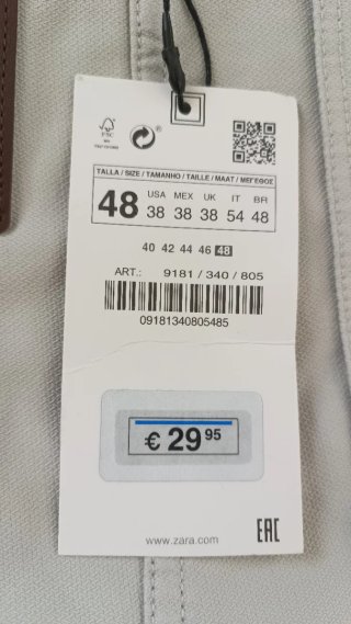 Bermuda Zara Man Nuovi con Cartellino Grigio/Panna
