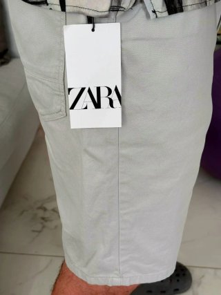 Bermuda Zara Man Nuovi con Cartellino Grigio/Panna