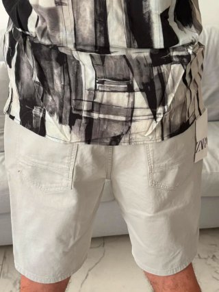 Bermuda Zara Man Nuovi con Cartellino Grigio/Panna